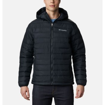 Columbia Muške Jakne - Powder Lite Hooded Insulated Crne | WTNI-74052